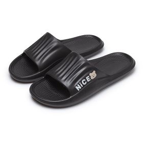 EVA Anti Slip And Odor Proof Household Indoor And Outdoor Men's And Women's Summer Shower Slippers Sandals (Option: Black-4041)