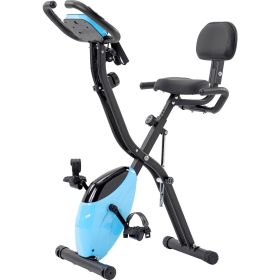 Folding Exercise Bike Fitness Upright And Recumbent X-Bike With 10-Level Resistance (Option: Black)
