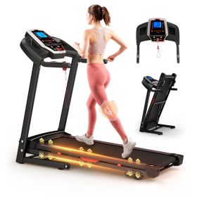 Folding Treadmills For Home - 3.5HP Portable Foldable With Incline, Electric Treadmill For Running Walking Jogging Exercise With 12 Preset Progra (Option: Black)
